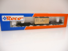 Roco 47740 H0 Tiefladewagen SSt 51 mit Überseekiste KRAUSS-MAFFEI der DB Ep. III TOP in OVP