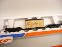 Roco 47740 H0 Tiefladewagen SSt 51 mit Überseekiste KRAUSS-MAFFEI der DB Ep. III TOP in OVP