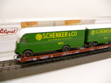 Liliput 200 04 H0 Rollende Landstrasse mit Wiking Schenker DB Epoche IV 2L= TOP in OVP