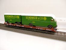 Liliput 200 04 H0 Rollende Landstrasse mit Wiking Schenker DB Epoche IV 2L= TOP in OVP