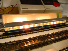 Minitrix 3132 N Schnellzugwagen Büm der DB Beige/Blau Epoche IV mit Innenbeleuchtung TOP in OVP