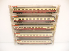 Fleischmann N 1:160 5-teiliger IC-Zug der DB beige/rot Epoche IV Eurofima TOP mit Licht