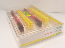 Minitrix 15218 N Rungenwagen-Set beladen mit Gasröhren rot DB Cargo Epoche V in OVP