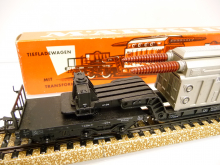 Märklin 4617 H0 Tiefladewagen SST 53 der DB Epoche III mit Großtransformator AEG TOP in roter OVP von 1964