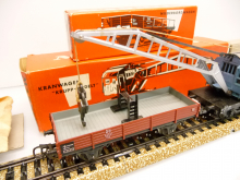 Märklin 4611 + 4503 H0 Kranwagen KRUPP-ARDELT der DB 315/2 blau mit Schutzwagen TOP in roter OVP