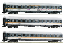 Roco 74018 H0 3-teiliges Set Eurofima-Wagen ALEX grau Epoche VI NEU