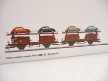 Märklin 46138 H0 Autotransportwagen-Paar Offs 59 beladen mit 8 VW Käfer TOP in OVP