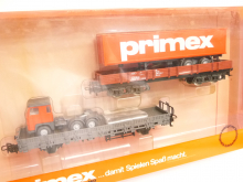 Primex 4594 H0 Container-Wagenset 2-tlg mit WIKING-LKW  wie NEU